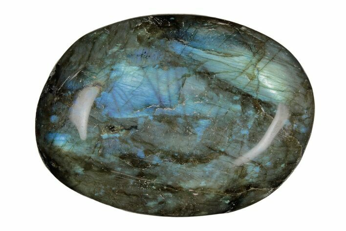 Flashy, Polished Labradorite Palm Stone - Madagascar #219844